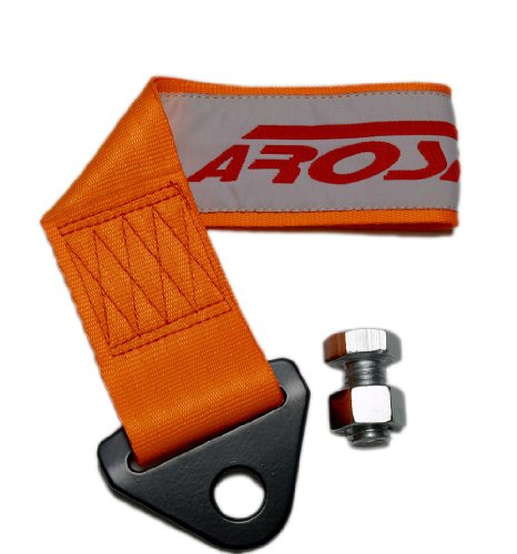 AROSPEED ORANGE TOW STRAP Kit High Tensile Strength Heavy Duty Steel and Polyester 10,000 LB Pound Rating Front Rear Universal JDM for Cars Trucks