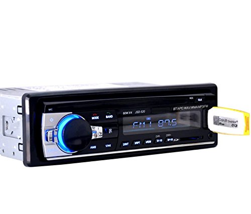 AUA Auto Bluetooth audio stereo 1 DIN in Dash 12V FM Ricevitore con USB MP3 Radio lettore e USB SD ingresso ricevitore + Telecomando