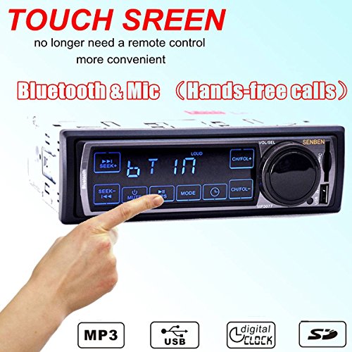 Audew Autoradio Bluetooth 1 Din Stereo Auto Touch Screen FM MP3 USB SD AUX 12V
