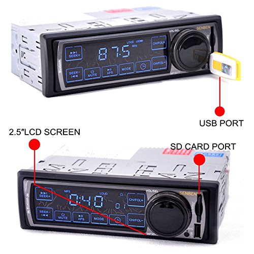 Audew Autoradio Bluetooth 1 Din Stereo Auto Touch Screen FM MP3 USB SD AUX 12V