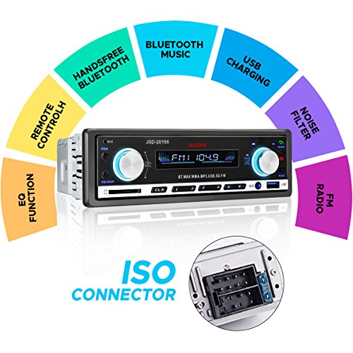 Audew Autoradio Bluetooth Stereo Auto Lettore MP3 ISO FM USB AUX SD