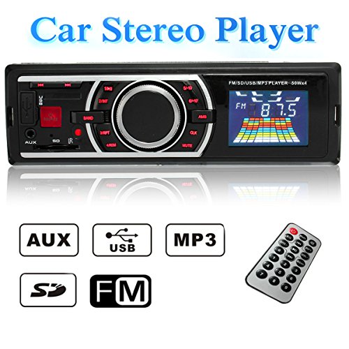 Audew Autoradio Stereo Auto FM LCD Lettore MP3 USB SD Card AUX Ingresso Auto