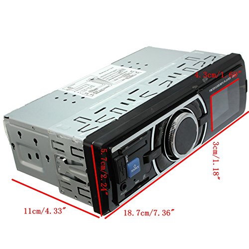 Audew Autoradio Stereo Auto FM LCD Lettore MP3 USB SD Card AUX Ingresso Auto