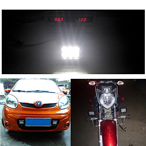 Audew Fari LED Faretti Fuoristrada Driving Spot Fari Lavoro Luce 2 Pezzi 18W 1350 Lm 6 LEDs