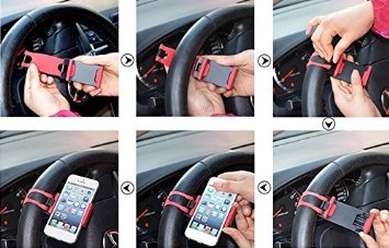 AUDEW Supporto Universale Auto Car Volante Sterzo Per SAMSUNG Iphone GPS/ telefonini e smartphone