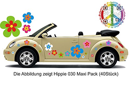 aufgeklebt.de Adesivi fiore hippie, di adesivi auto - multi colorato misto - Hippie 030 (16)