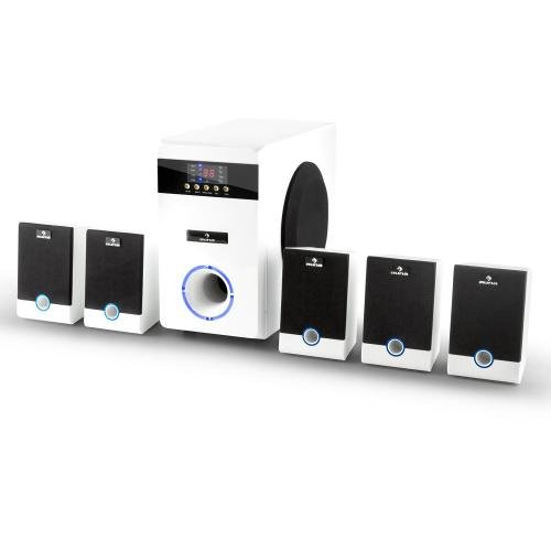Auna 5.1-JW 5.1channels 95W White speaker set - speaker sets (5.1 channels, 95 W, Home theatre, 70 dB, 95 W, Active subwoofer)