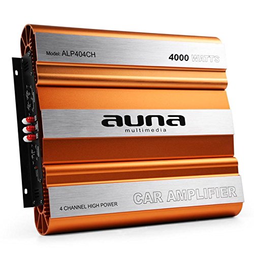Auna Amplificatore finale auto Hi-Fi car (4 x 1000 Watt max, 4 canali, MOSFET, Super Bass Boost)