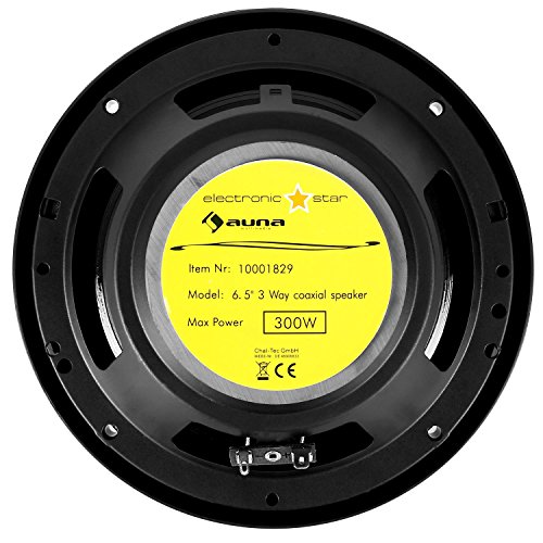 Auna CS-658 Round 3-way 600W car speaker - car speakers (3-way, 600 W, 300 W, 4 Ω, 94.3 dB, 60 - 22000 Hz)