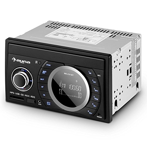 Auna MD-210 autoradio digitale (sintonizzatore radio AM/FM con supporto RDS, porte USB e SD, interfaccia Bluetooth per la riproduzione wireless, display LCD) - nero