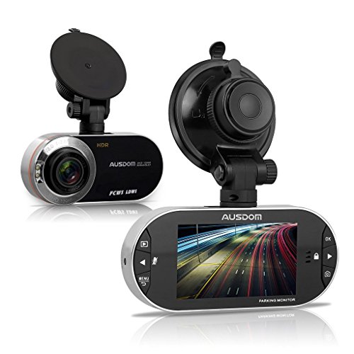 Ausdom AD260, Auto Camera fotocamera per auto 2.7 "LCD 1296p GPS, G-Sensore per rilevazione degli incidenti, registrazione di modalità di parcheggio, sensore di deviazione e sensore notturno