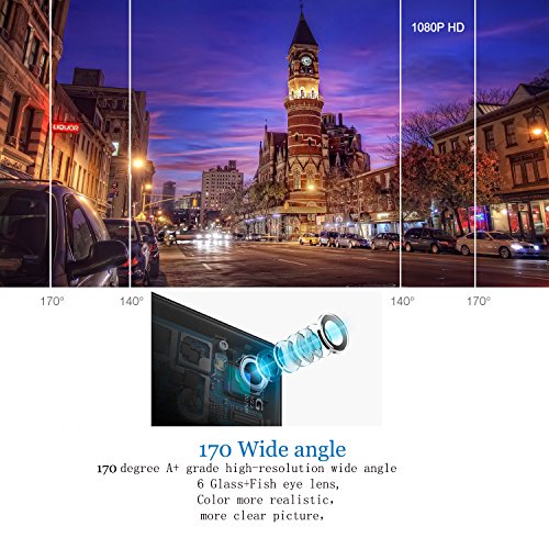 Auto Dash Cam 1080P Full HD Auto Video Recorder Obiettivo Grandangolare di 170 Gradi con Lente con Rilevatore 3 Pollici HD Display di Movimento, G-Sensor (Nero brillante)