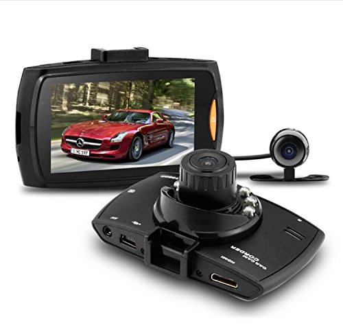 Auto Dash Cam 1080P Super HD Grandangolare Mini auto Dual Lens Visione notturna G-sensor Rilevazione movimento Parking Monitor Registrazione Loop (senza scheda TF)