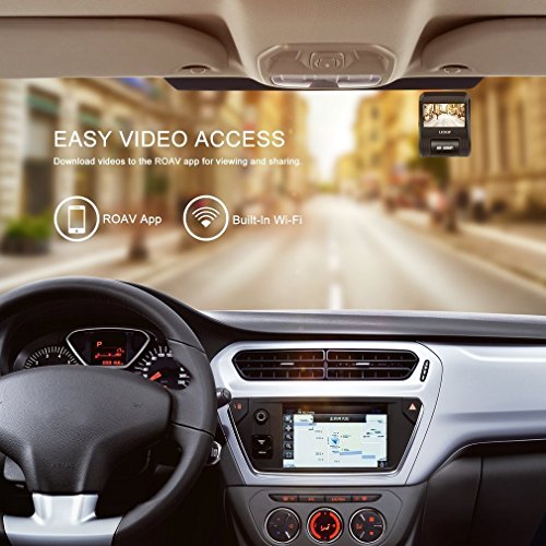 Auto Dash Cam 1080P, WiFi Telecamera da Cruscotto Full HD Auto DVR con APP, 170° Obiettivo Grandangolo 2.4” LCD G-Sensor, Registrazione in looping (Nero)
