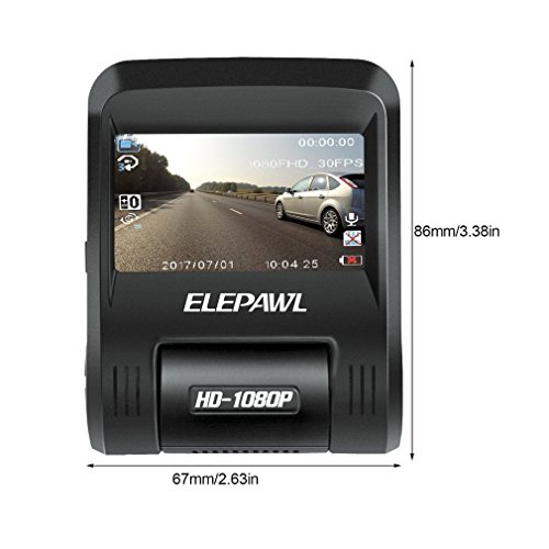 Auto Dash Cam 1080P, WiFi Telecamera da Cruscotto Full HD Auto DVR con APP, 170° Obiettivo Grandangolo 2.4” LCD G-Sensor, Registrazione in looping (Nero)