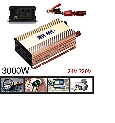 Auto Inverter / Power Inverter / 3000W Car LED Inverter / Convertitore DC 12 V a 110 V AC Dual USB / Convertitore Home Office Car