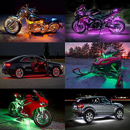 Auto moto multi colore RGB decorativa atmosfera luci telecomando