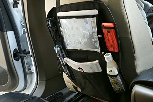 Auto organizzatori, Hoohii 2PCS posteriore sedile auto organizzatore con porta iPad 24,6 cm tablet touch screen Kids Kick Mat sedile Protector copertura per bambini con tasca in rete