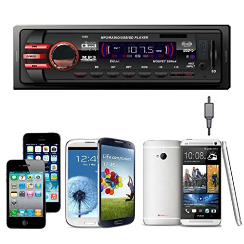 Auto ricevitore audio, Bbring Car audio stereo IN Dash FM con lettore MP3 USB SD Ingresso AUX ricevitore 1238