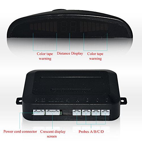 Auto Safety Originale Sensore Di Parcheggio Auto Reverse Backup Radar Suono Allarme Display LED Con 4 Sensori (Nero)
