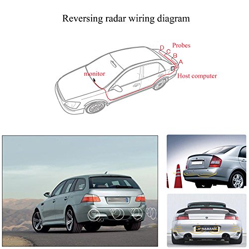 Auto Safety Originale Sensore Di Parcheggio Auto Reverse Backup Radar Suono Allarme Display LED Con 4 Sensori (Nero)