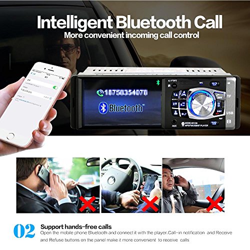 Auto stereo 10,4 cm, Teepao Car stereo MP5 Player 10,4 cm 1 DIN auto MP5 Player radio auto audio stereo FM Bluetooth 2.0 USB/SD AUX-IN con telecamera di retromarcia e controllo volante