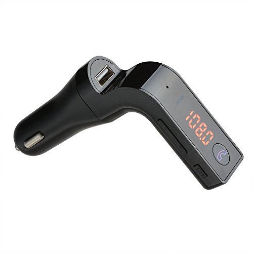 Auto Trasmettitore FM Bluetooth radio Adapter freisprecheinrichtung Car Kit con integrato USB 5 V Adattatore di Alimentazione DC, Supporta unità flash USB Scheda Micro SD ingresso AUX, von AGPtek, Nero