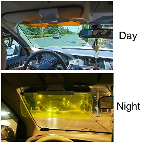 Auto Visiera Parasole, Auto Anti-abbagliamento 2 in 1 Giorno e Notte guida Parasole con il Pulsante di Regolazione Anti-Glare Anti-UV