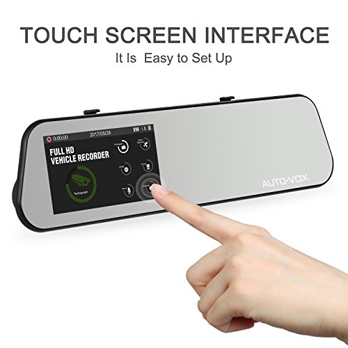 auto-vox M6 11,4 cm IPS touch screen Full HD 1080p con telecamera IP 68 impermeabile telecamera auto DVR specchio targa a LED con visione notturna superiore