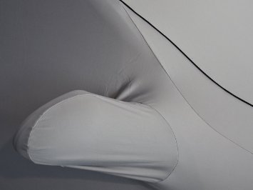 Autoabdeckung Indoor Car-Cover mit Spiegeltasche Größe M 405x165x120cm Satin grau