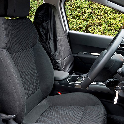 AutoCompanion - Coprisedili impermeabili per sedile anteriore auto, universali (con possibilità di scelta per sedile anteriore o posteriore), nero