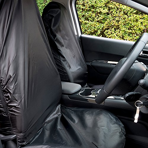 AutoCompanion - Coprisedili impermeabili per sedile anteriore auto, universali (con possibilità di scelta per sedile anteriore o posteriore), nero