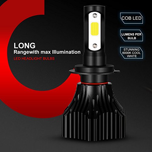 Autofeel H7 LED Headlight Bulbs 8000LM 72 W IP65 impermeabile 6500 K COB per proiettori auto kit, bianco freddo CREE led-1 anno di garanzia