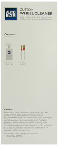 Autoglym (AG) Custom x 1-Flacone Detergente per cerchi in lega e 2 spazzole per pulizia senza acido