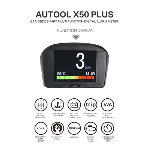 Autool. X50 Plus, misuratore digitale per auto, multifunzione, OBD, allarme, velocità, temperatura dell