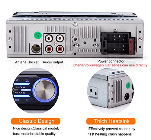 Autoradio,Rixow Audio Bluetooth Stereo Digitale FM Lettore Musicale MP3 Player In-Dash Radio Aux SD Card USB ISO Spina