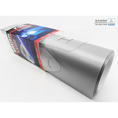 AutoStyle 1/27028 auto pellicola da 10 x 200 cm spazzolato auto-adhesive, argento