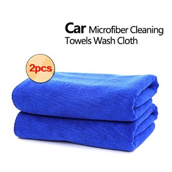 AutoStyle 2X Blue Microfiber Car Auto Clean Wash Polish Towel Cloth 30X70CM