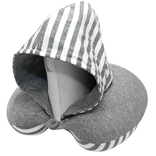 Autostyle AI62399G grigio COMFORTLINE cuscino per il collo con cappuccio integrato – grigio/bianco, grigio
