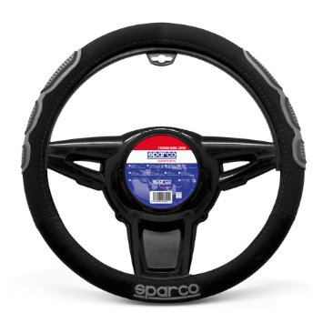 AutoStyle SPC1106 Coprivolante Per Auto Sparco Sport-Line (Nero-Grigio) Poliestere
