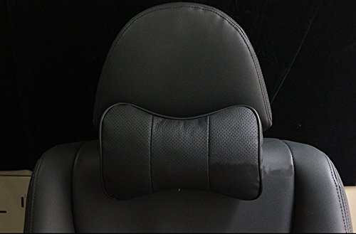 Autosunshine vera pelle bone-shape seggiolino auto resto del collo cuscino poggiatesta comodo cuscino Grey For Lexus with logo