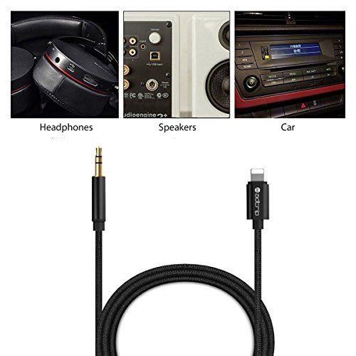 Aux Cavo per iPhone 8, ADTRIP Lightning a 3.5 mm Maschio Cavo Aux Auto per iPhone X / 8 / 7 / 7 Plus da Autoradio, Altoparlanti