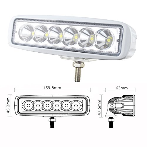 Auxtings 5,1 x 15,2 cm 18 W LED luce di lavoro bar spot off Road Truck SUV luci di guida, bianco