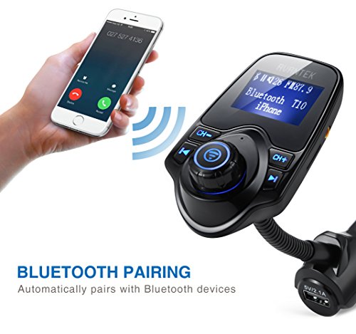 AVANTEK Trasmettitore FM Bluetooth, Chiamate Mani Libere per Auto, Lettore MP3, Supporta Musica nei Formati MP3 WMA su TF/ Micro SD Card