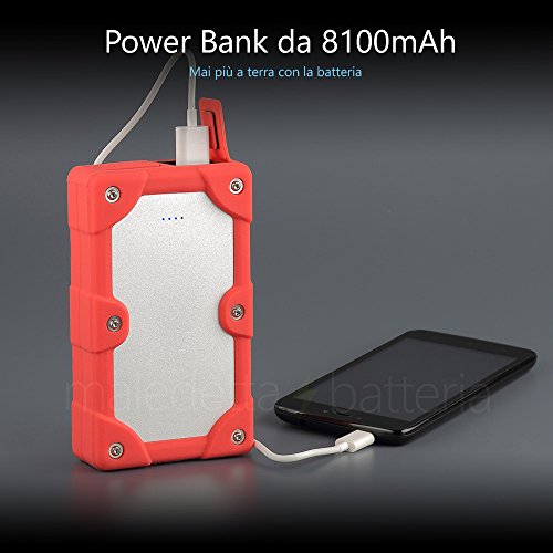 Avviatore di emergenza per Auto - Batteria Booster - Starter - Power Bank Portatile - Rosso