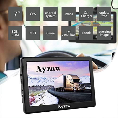 Ayzaw Drive 733 Navigatore da 7 pollici Mappe a Vita, 7 Pollici Navigatore Sattelitare GPS per Auto camion con Mappe,Indicatore di Corsia Avanzato.