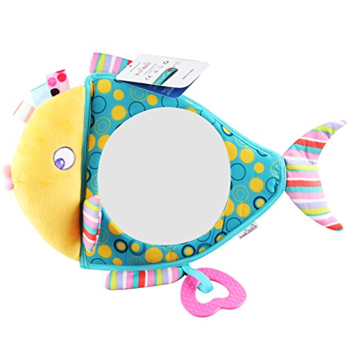Baby Car Mirror, Kakiblin seggiolino auto specchio infrangibile sicuro seggiolini per auto bambino specchio a forma di pesce Clear View Baby seggiolino auto specchio