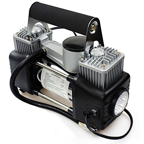 BACOAENG Doppio cilindro Compressore per auto, con manometro e illuminazione 12 V 150 psi