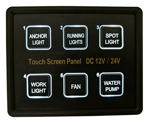 Bandc 12 V/24 V 6 Gang Blue LED senso capacitivo Touch Control panel box per auto marine caravan