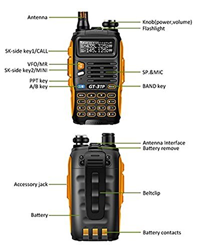 Baofeng 3 GT 3 Mark II mano dispositivo Radio Radio Radio UHF/VHF 2 m/70 cm Dual Band Walkie Talkie PMR + Cavo USB